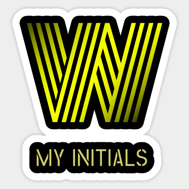 Letter W Initials Unique Name T-Shirt Sticker by EKSU17